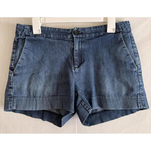 Banana Republic Hampton Fit Jean Shorts Womens 28/6 Blue Denim Dark Wash Retro